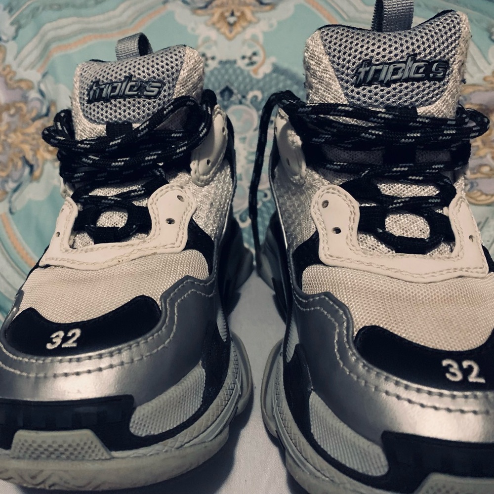 Kids Balenciaga Sneakers - Black and Silver